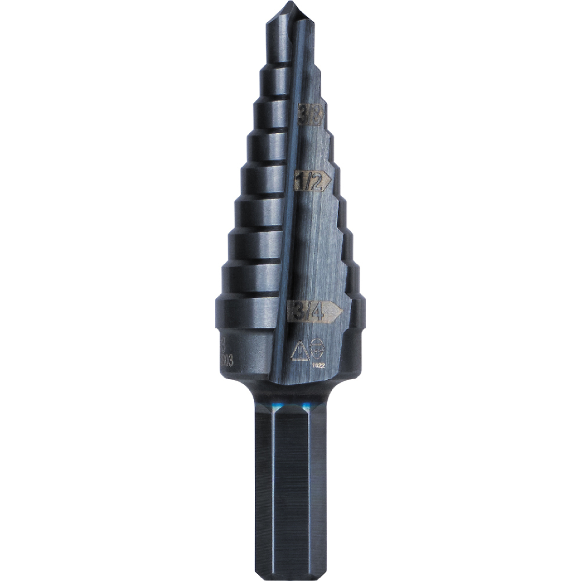 9-Step Drill Bit, 3/8-Inch Hex, Double Straight Fl, Model# KTSB03